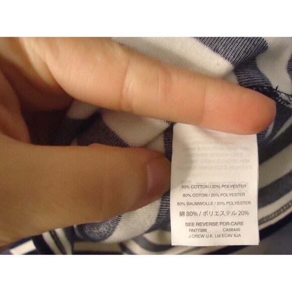 Madewell Striped Velour T-Shirt Dress Size Large Navy/white Short Sleeve - Picture 4 of 9